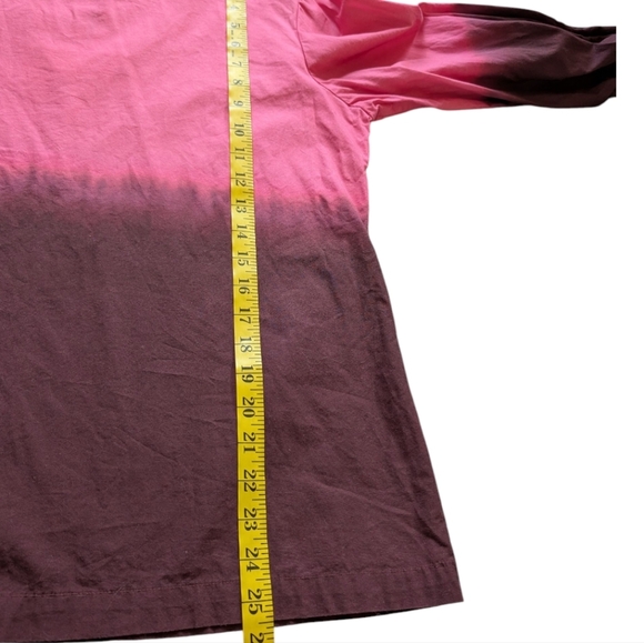 Anthropologie Porridge Dorothea Blouse Dainty Cottage Women M Retro Pink Dip Dye - Picture 11 of 11
